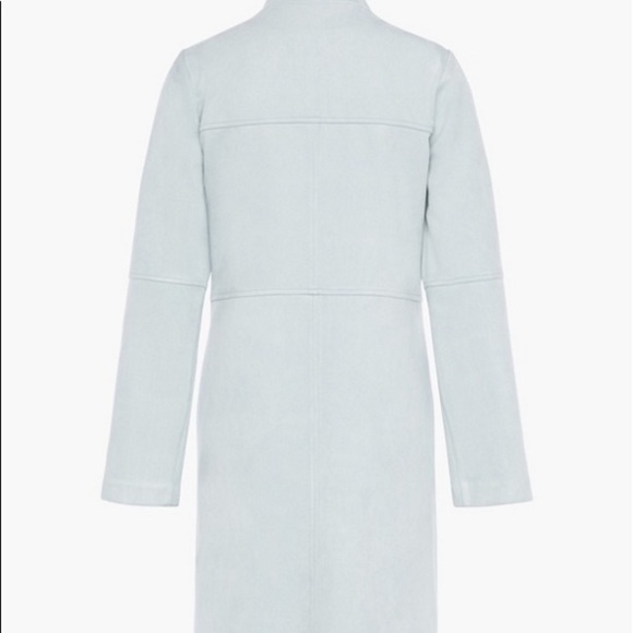 JustFab Faux Suede Baby Blue Open Front Jacket, Size M, New in Bag - Picture 3 of 8